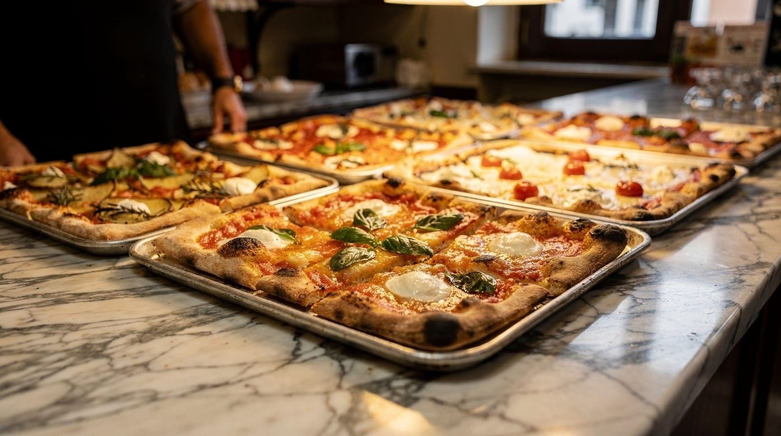 Pizza al taglio in Rome: the by-the-slice guide — How Roman pizza al taglio works, where to find the best versions by neighborhood
